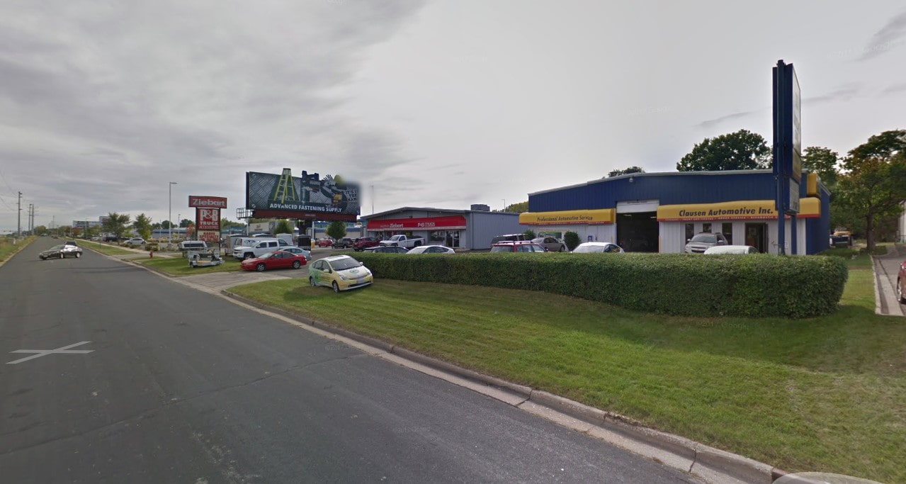 Roadside view Exterior of Clausen Auto Shop in Madison, WI